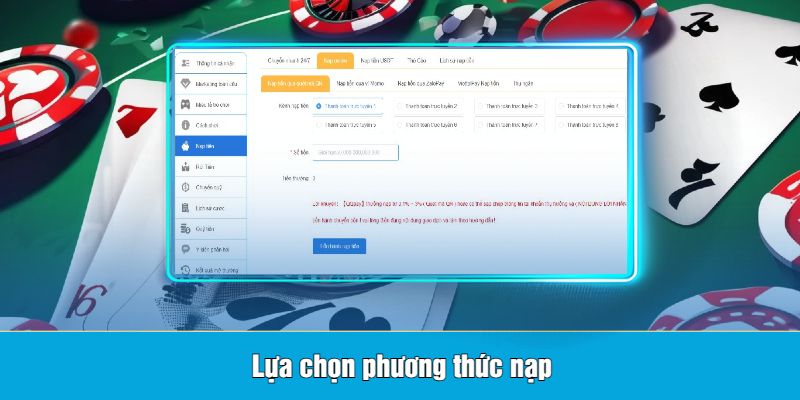 Nạp Tiền QH88 - Hướng Dẫn Thao Tác Chuẩn Cho Người Mới 2 Lựa chọn phương thức nạp